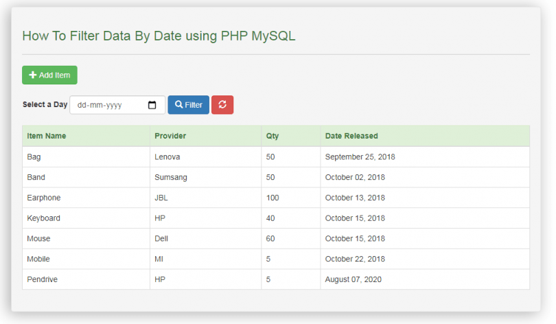 Php How To Search And Filter Data In Html Table Using Php And Mysql Vrogue