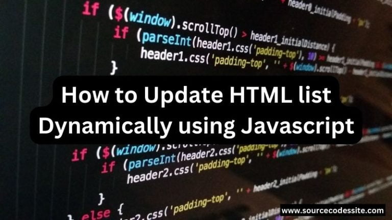 How to Update HTML list Dynamically using Javascript