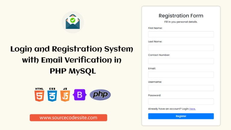 Login and Registration System with Email Verification in PHP MySQL