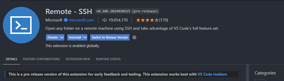 VS Code Extensions Remote SSH